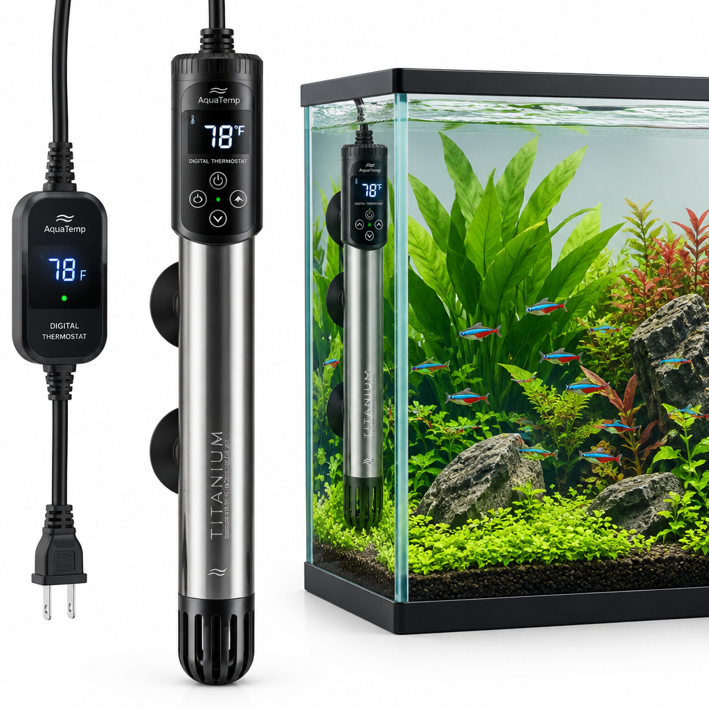 Submersible Titanium Aquarium Heater with Digital Thermostat
