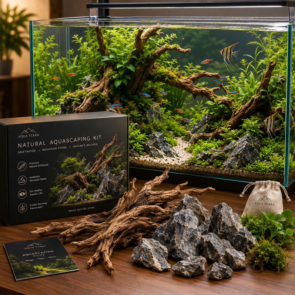 Natural Driftwood & Mountain Stone Aquascaping Kit