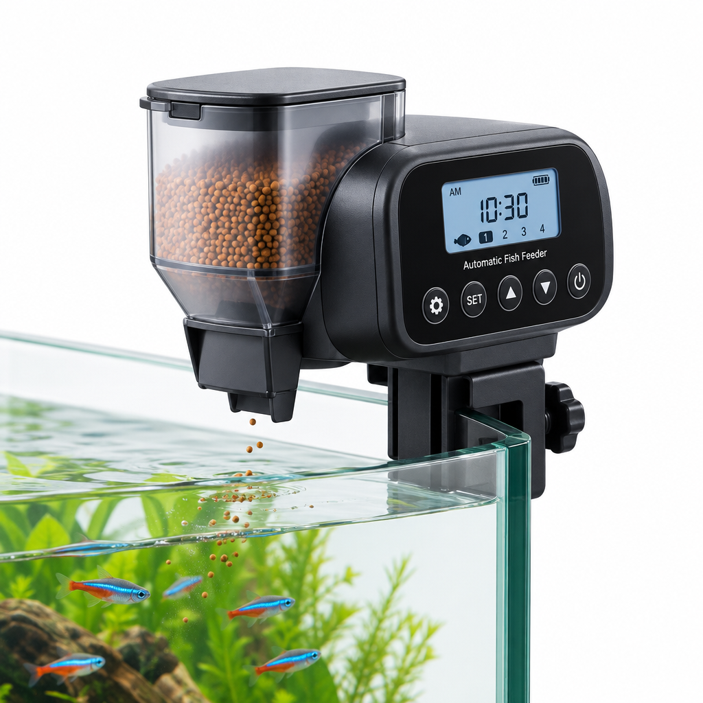 Automatic Programmable Fish Feeder with LCD Display