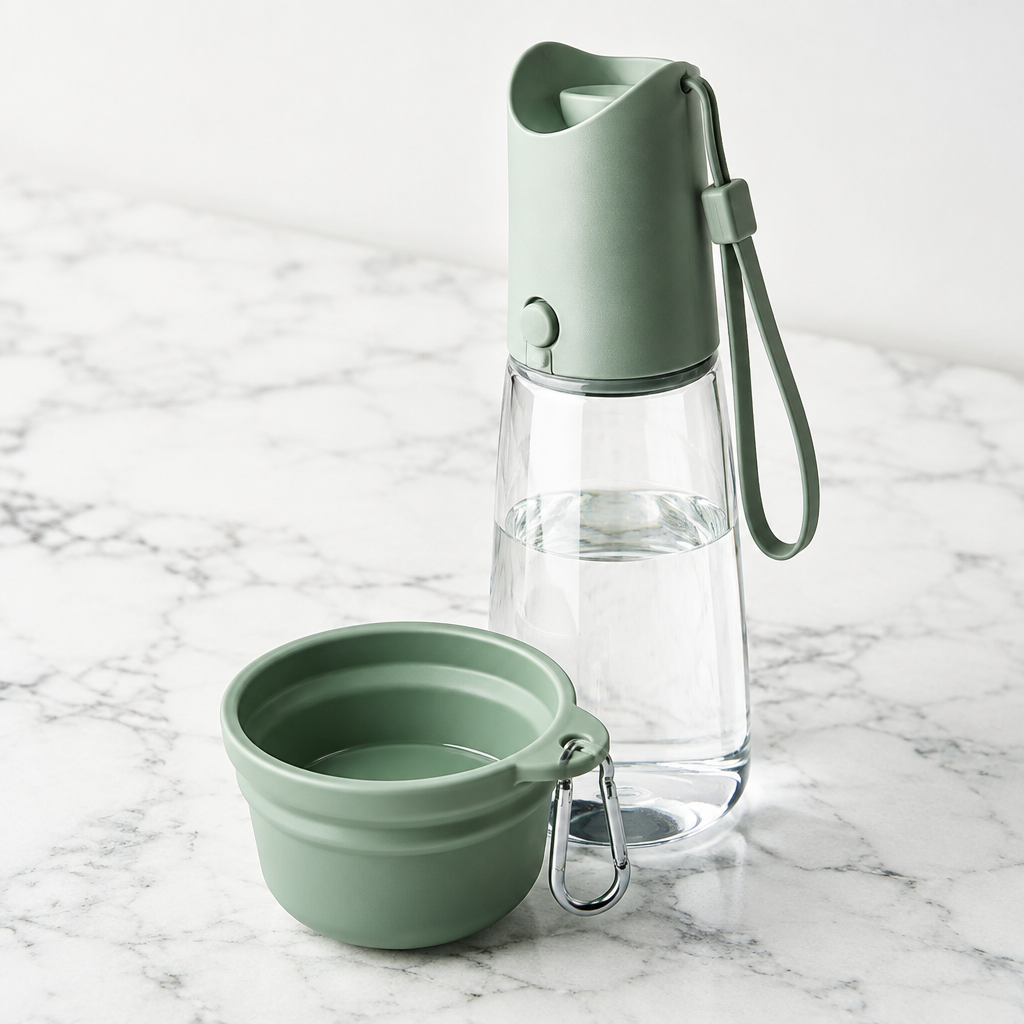 Portable Pet Travel Water Bottle & Bowl